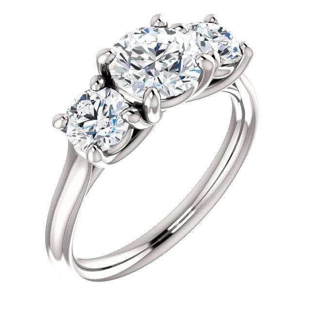 3 stone round engagement ring