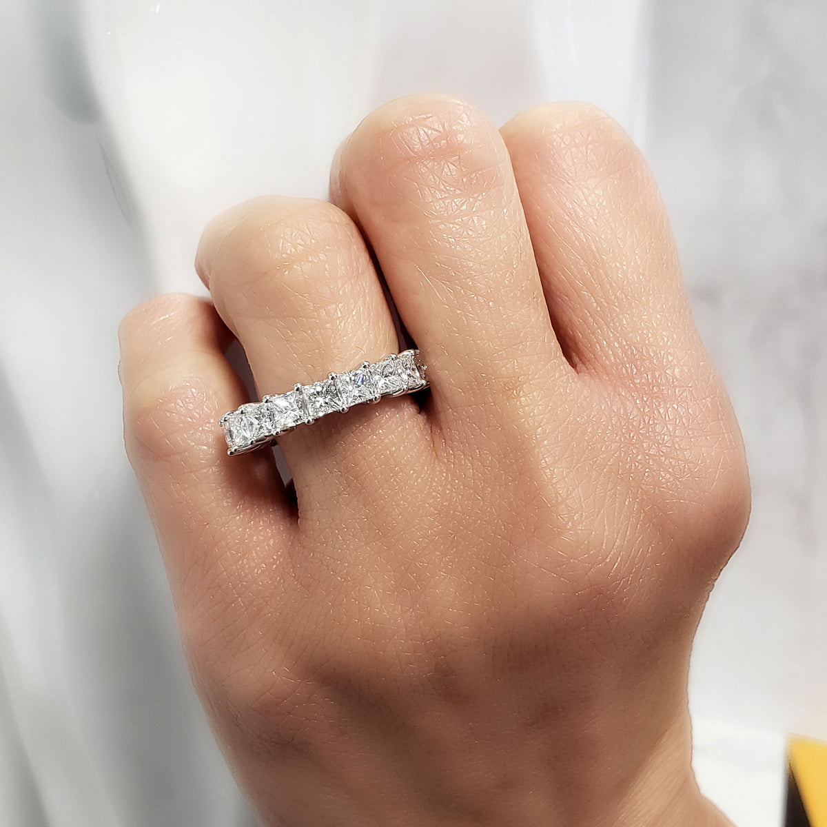 Princess cut eternity band