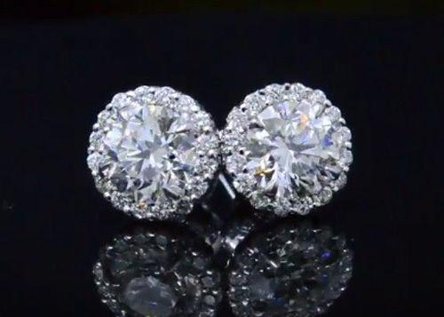 Halo diamond earrings
