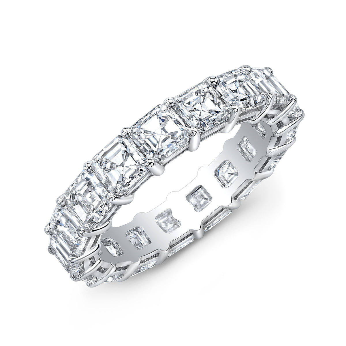 Asscher cut eternity band