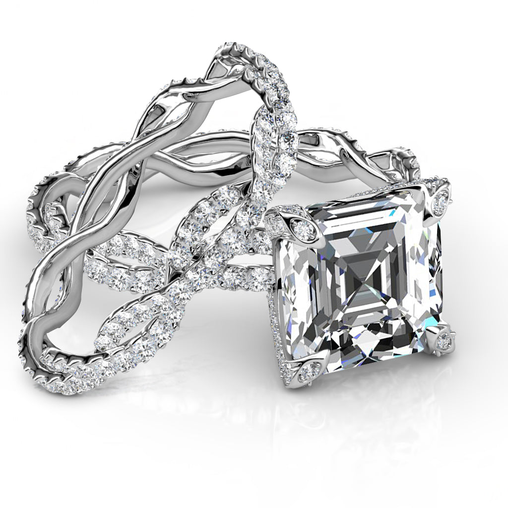 Asscher cut engagement rings