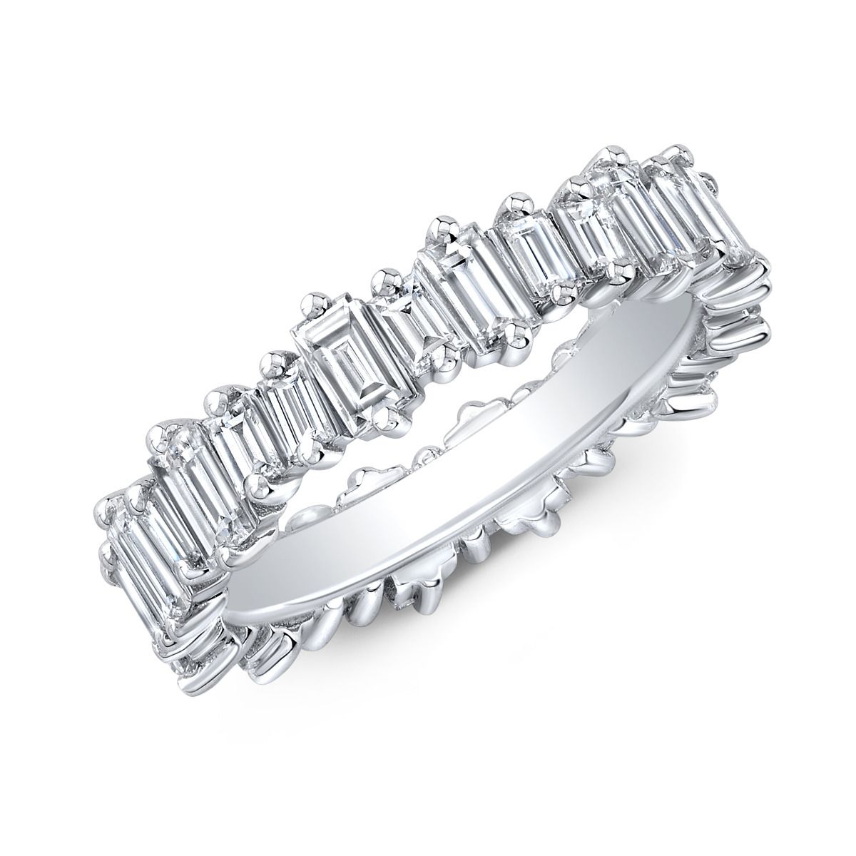 Baguette cut eternity bands