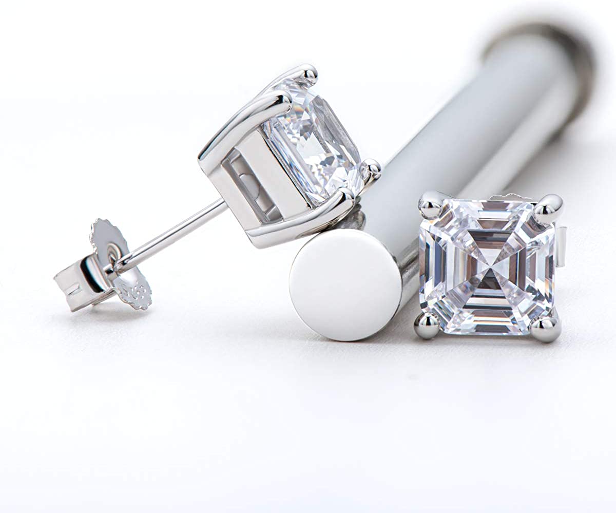 Asscher cut earrings