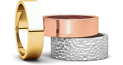 Gold wedding rings | handmade unisex rings | plain solid god rings