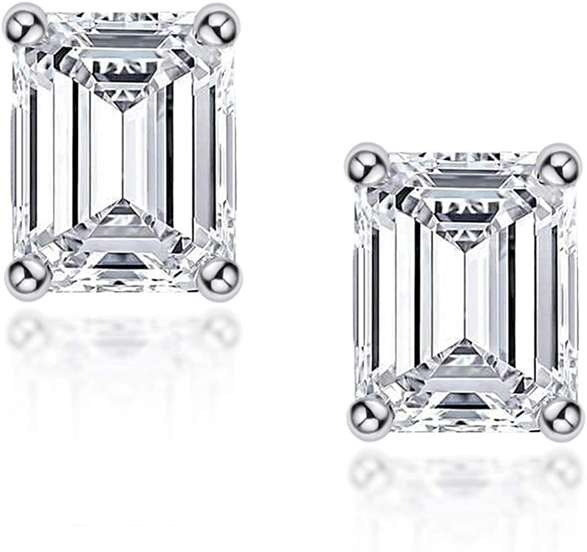 Emerald cut diamond earrings