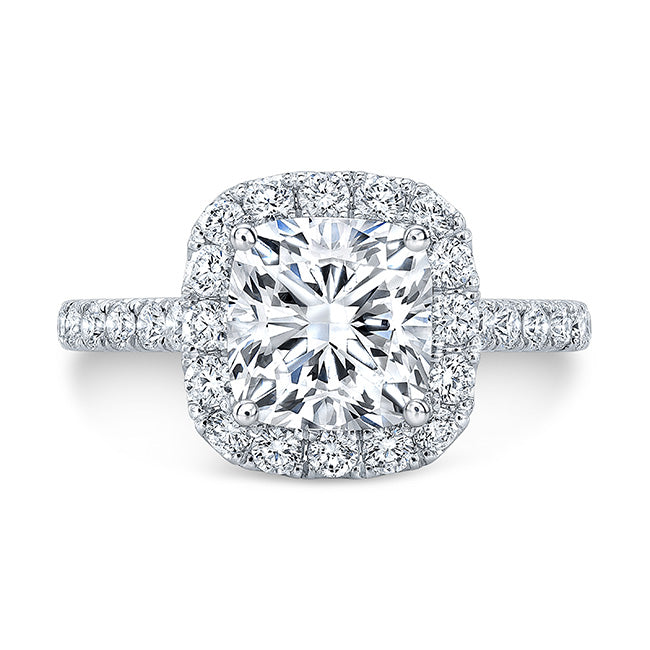 Cushion cut halo engagement rings