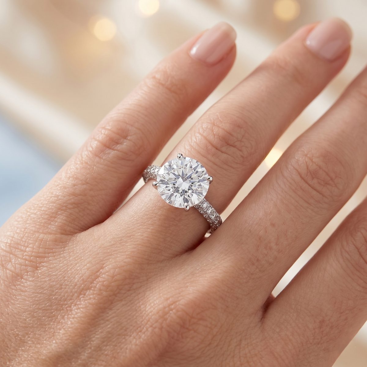 Round cut engagement rings