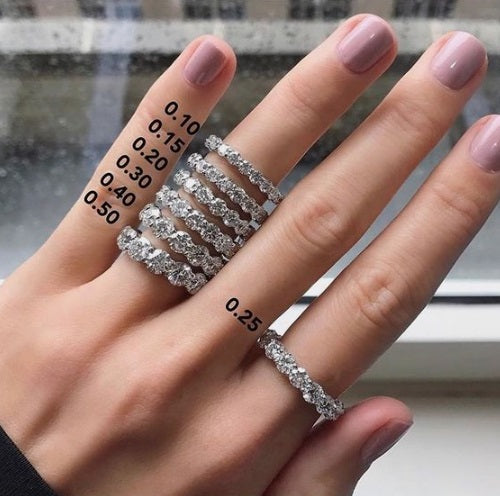 Lab grown eternity bands
