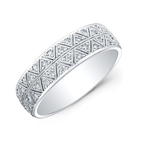 Men's Geometric Design Diamond Pave Eternity Band (0.60 Ctw.)