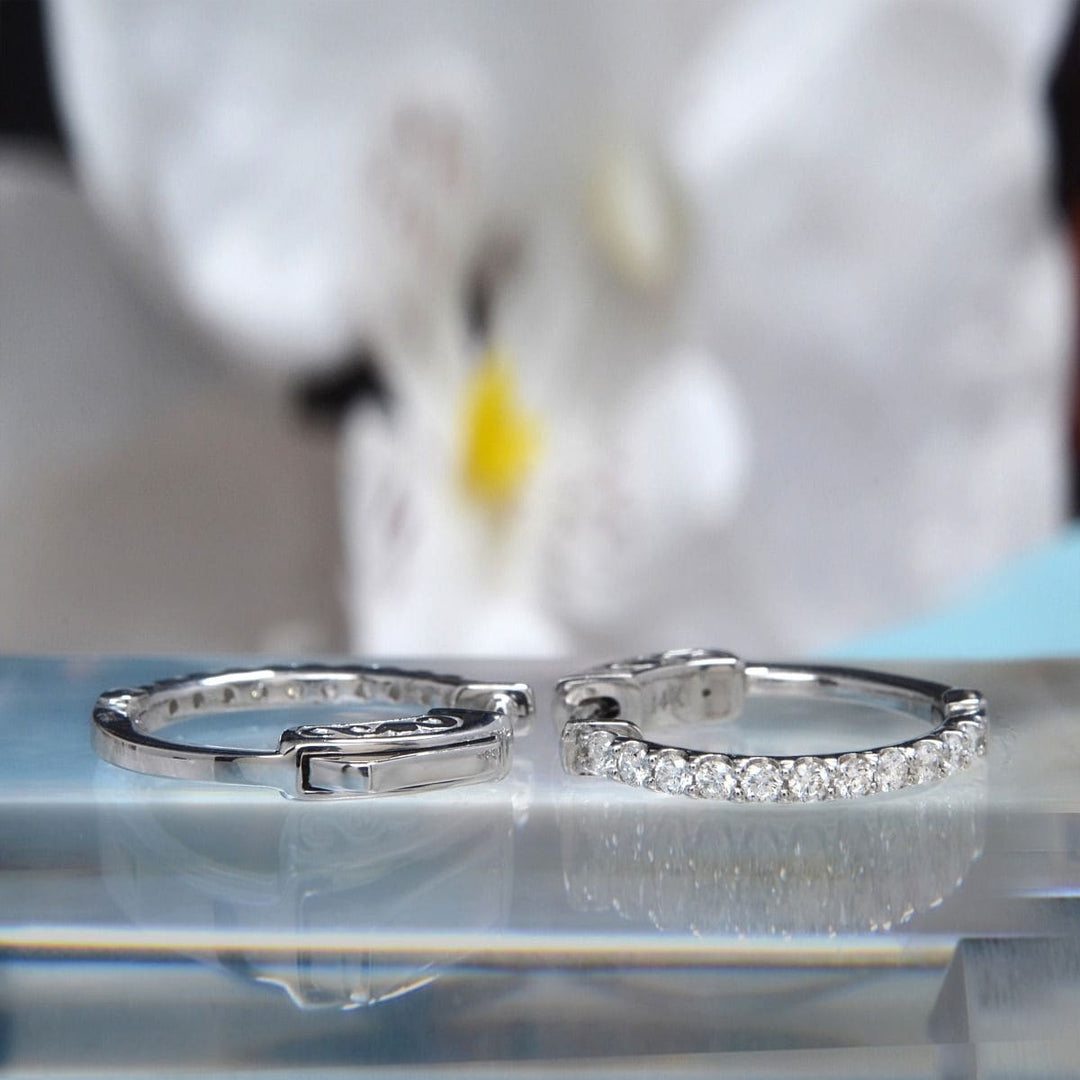 0.40 Carat Round Cut Diamond Hoop Earrings 18mm Diameter