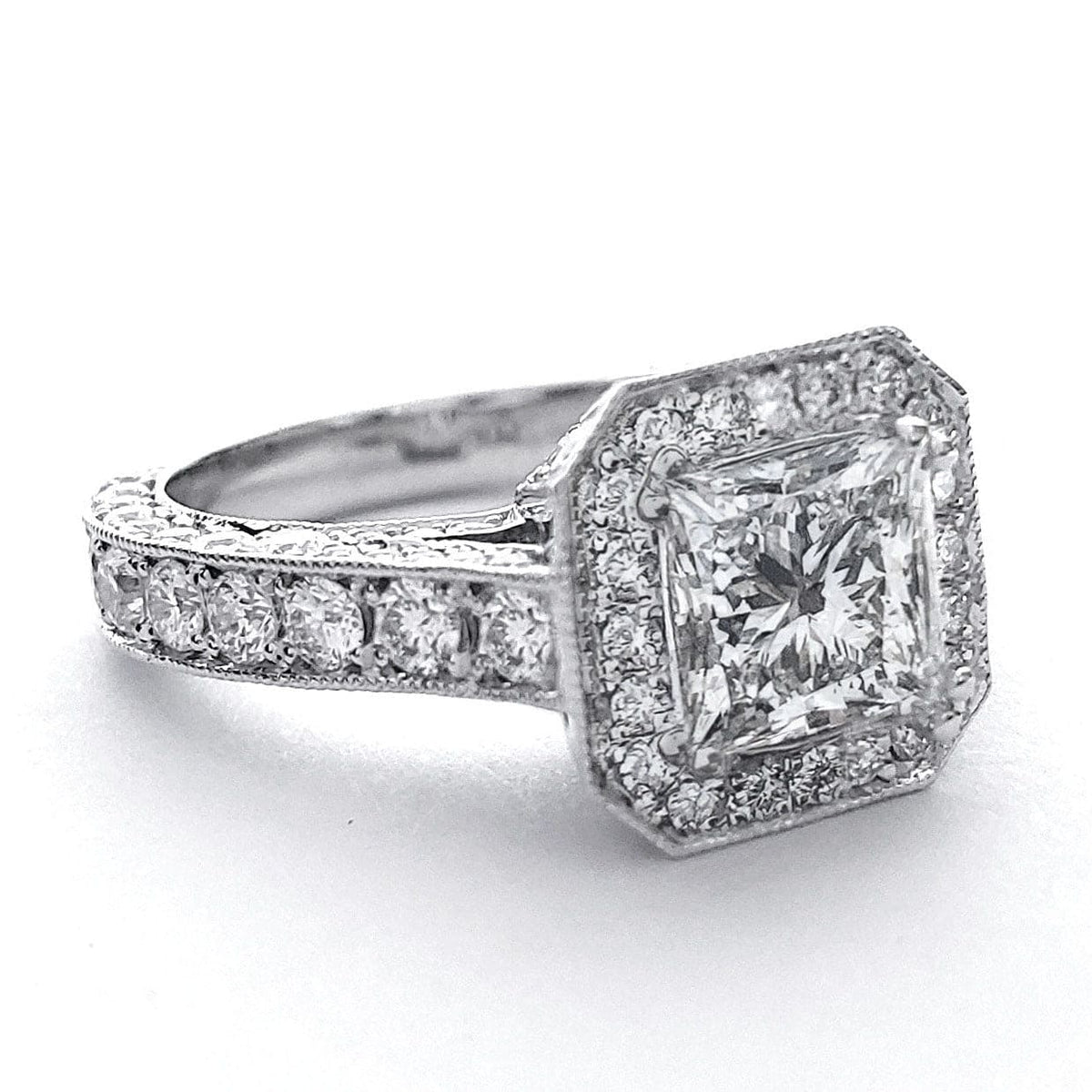 Halo princess cut engagement ring