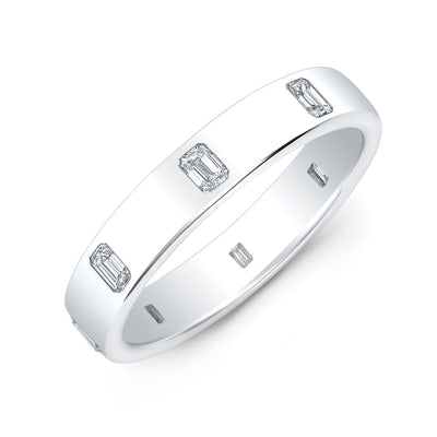 1.20 Ctw. Emerald Cut Diamond Bezel Band