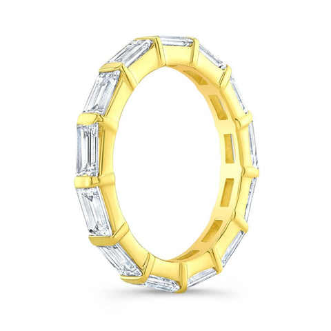 Baguette Eternity Ring Channel Set Yellow Profile View