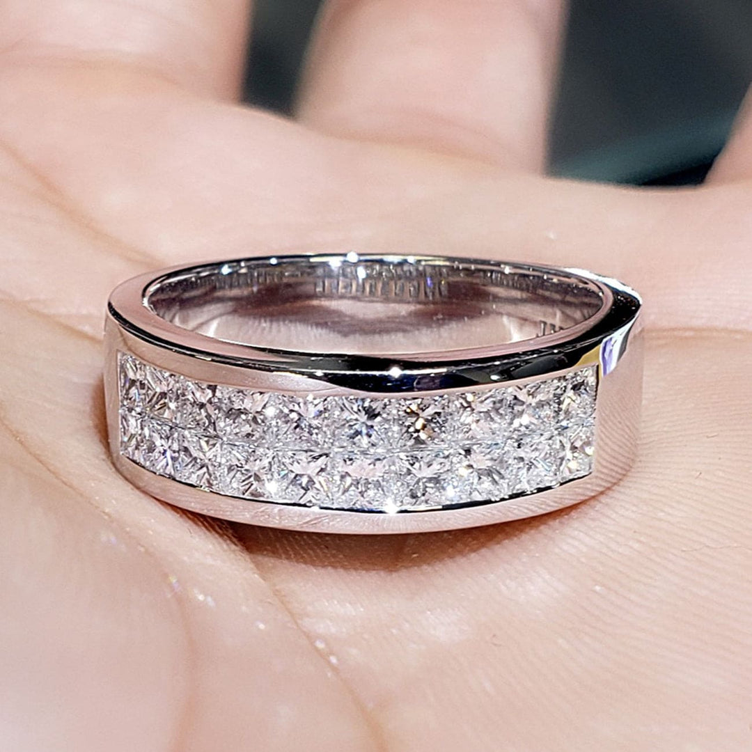 Diamond Mens Rings Wedding Front Vew