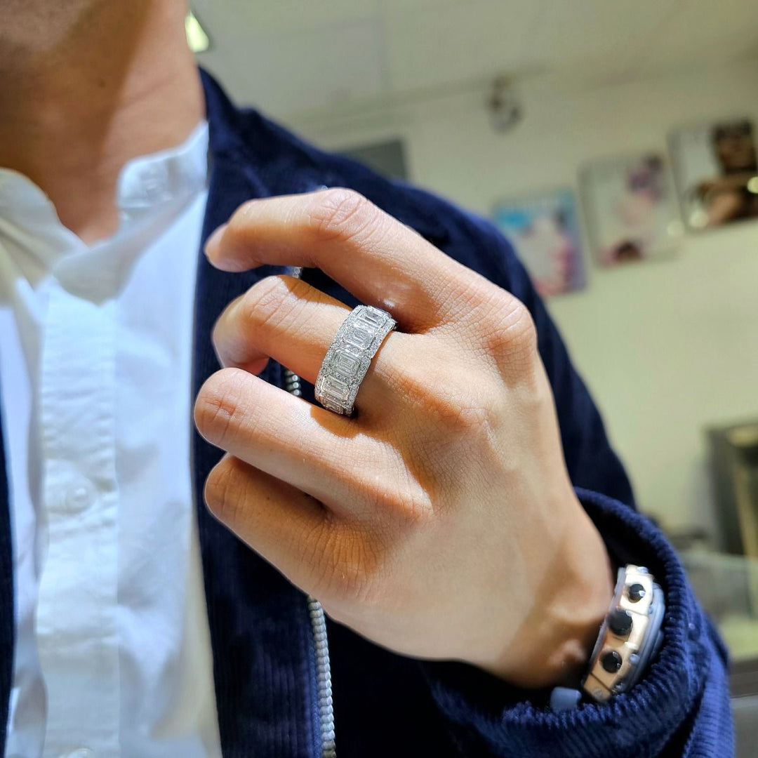 Gent's Ring Diamond Ring for Men Women Wide Eternity Ring