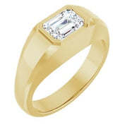 2.20 Ct. Emerald Cut Bezel Set East-West Men's Ring I Color VVS2 GIA Certified