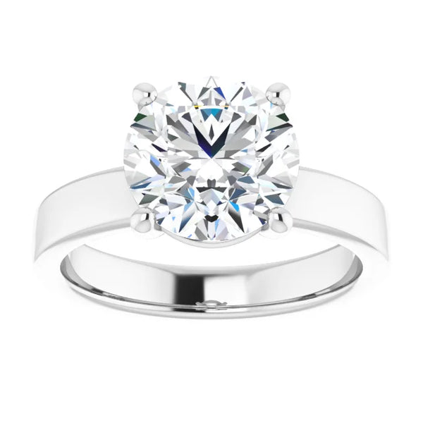 Round Cut Diamond Solitaire Engagement Ring in white gold top view