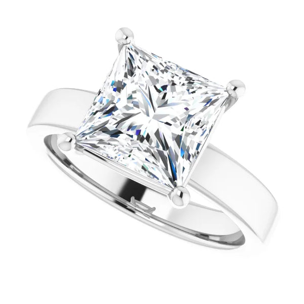 Princess Cut Diamond Solitaire Engagement Ring in white gold