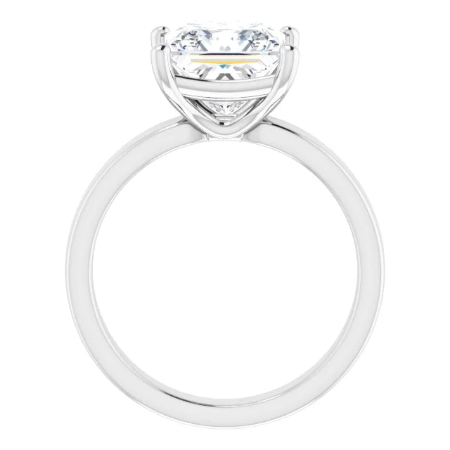 Princess Cut Diamond Solitaire Engagement Ring in white gold side profile