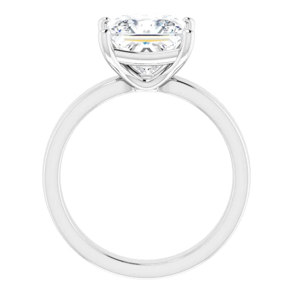 Princess Cut Diamond Solitaire Engagement Ring in white gold side profile