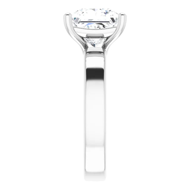 Princess Cut Diamond Solitaire Engagement Ring in white gold side view