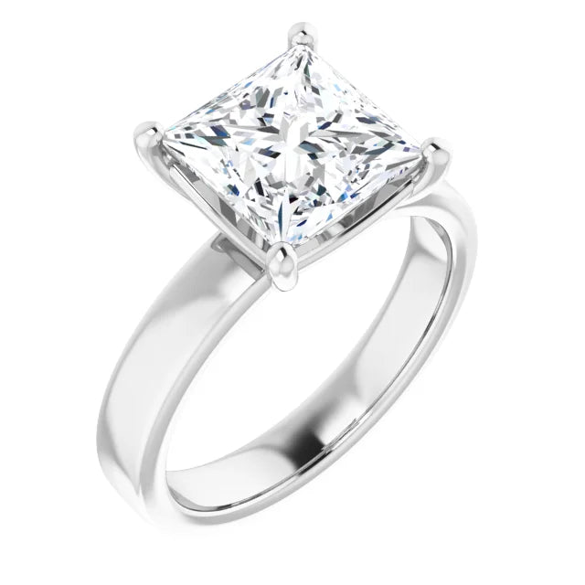 Princess Cut Diamond Solitaire Engagement Ring in white gold