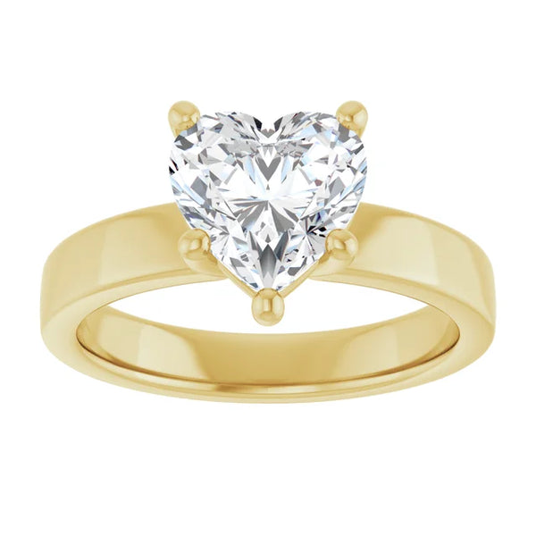 Heart Shape Solitaire Engagement Ring in yellow gold