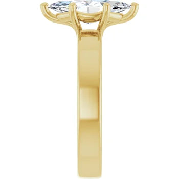 Marquise Shape Diamond Solitaire Engagement Ring in yellow gold side view