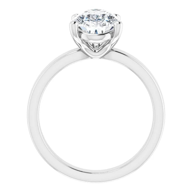 Pear Cut Solitaire Engagement Ring in white gold side profile