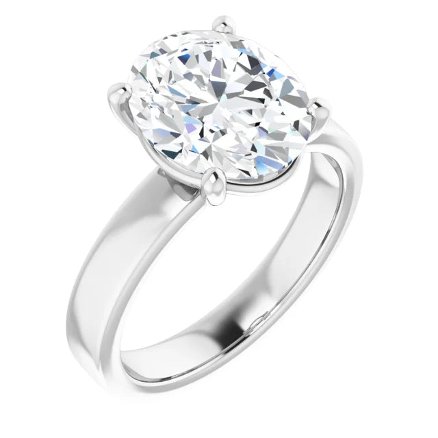 Oval Cut Diamond Solitaire Engagement Ring in white gold