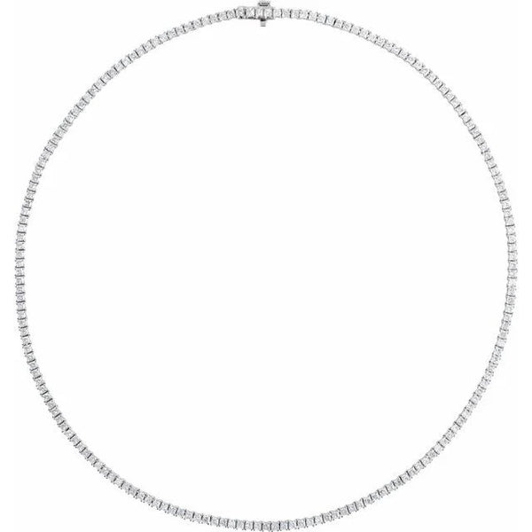 Lab Grown Diamond Round Cut Tennis Necklace