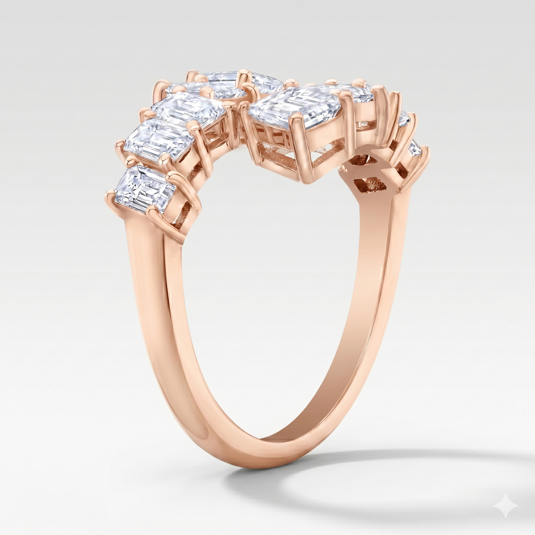 2.00 Ctw. Emerald Cut Diamond Bypass Ring F-G,VS1
