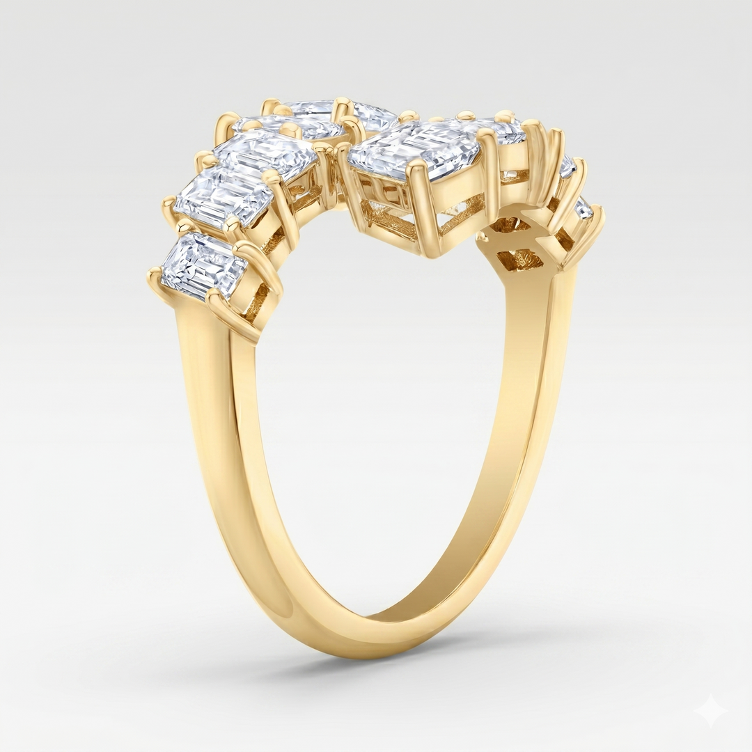 2.00 Ctw. Emerald Cut Diamond Bypass Ring F-G,VS1