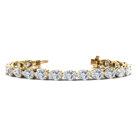 11 Carat East West Pear Cut Tennis Bracelet Natural Earth Mined ALL GIA Certified