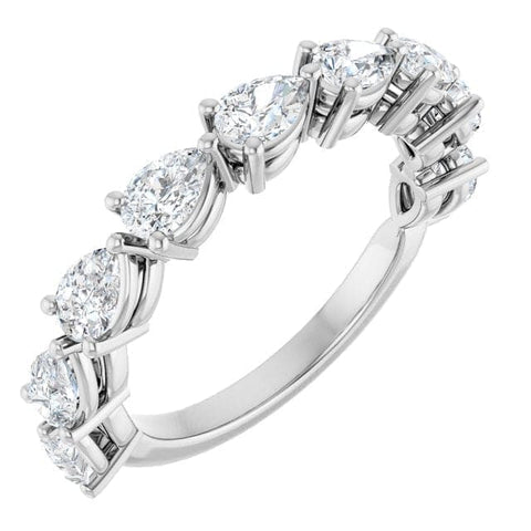 1.00 Ctw Half Eternity Pear Shape Diamond Ring
