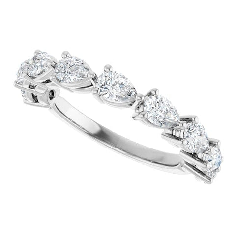 1.00 Ctw Half Eternity Pear Shape Diamond Ring