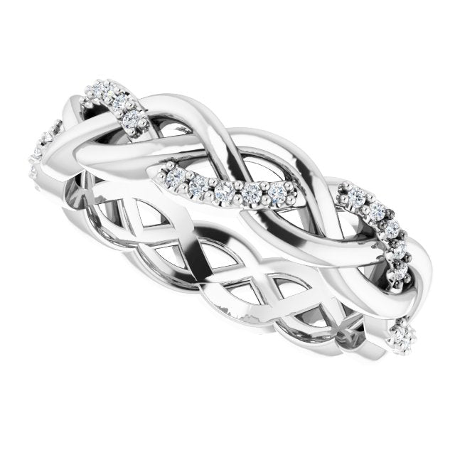 Braided one row diamond eternity band (0