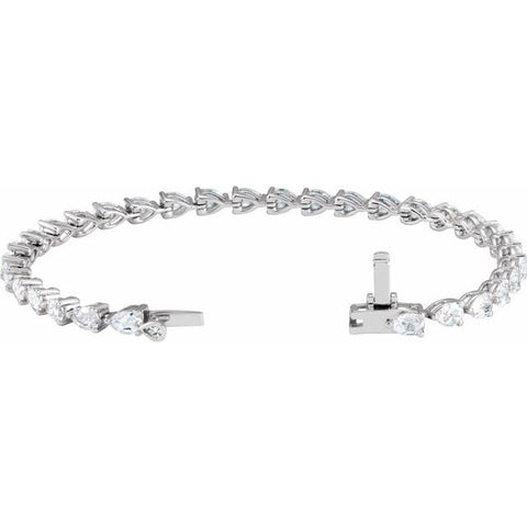 Lab Grown Pear Cut Tennis Bracelet (6.5 Ctw.)