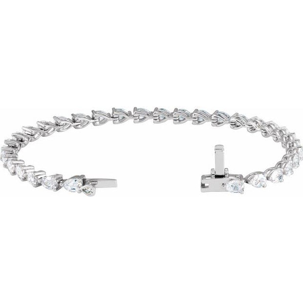 Lab Grown Pear Cut Tennis Bracelet (6.5 Ctw.)