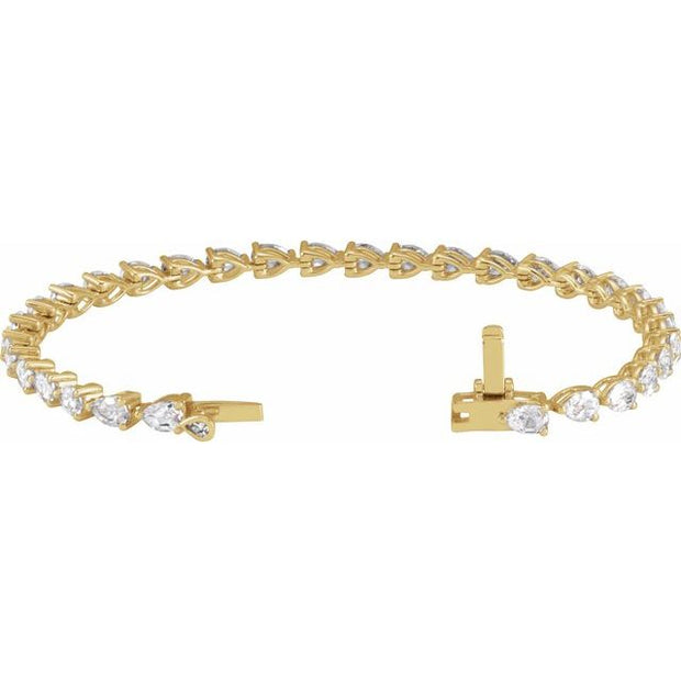 Lab Grown Pear Cut Tennis Bracelet (6.5 Ctw.)