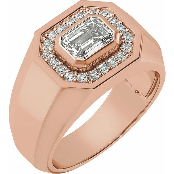 2.25 Ctw Men's Engagement Ring Emerald Cut H Color VS2 GIA Certified