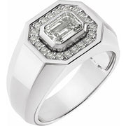 1.75 Ctw Men's Engagement Ring Emerald Cut G Color VS1 GIA Certified