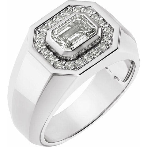 1.75 Ctw Men's Engagement Ring Emerald Cut G Color VS1 GIA Certified