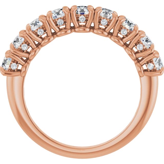 Half Eternity Band Lab Grown Diamonds & Pave Sides