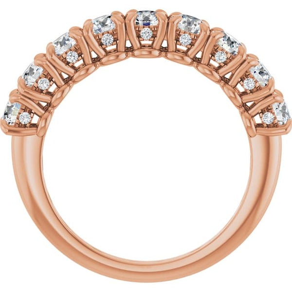 Half Eternity Band Lab Grown Diamonds & Pave Sides
