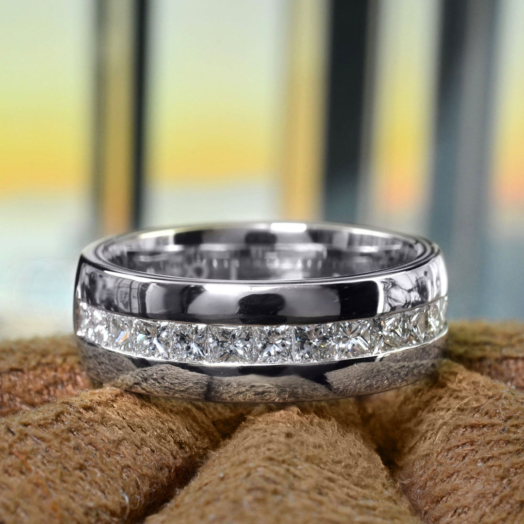 princess cut men's diamond ring