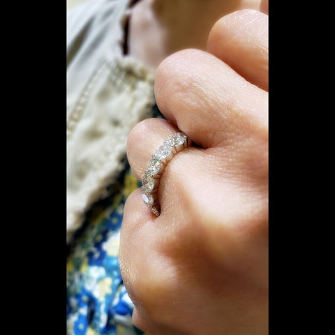 3.00 Carat Round Cut Diamond Eternity Ring F-G Color VS1