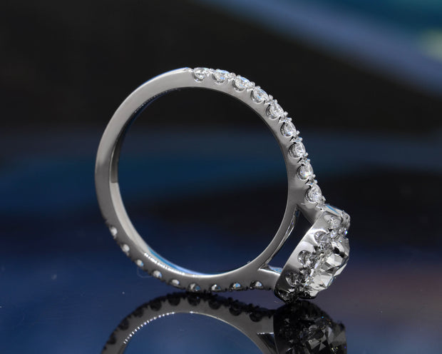 1.55 Ct. Teardrop Halo Engagement Ring F Color VS2 GIA Certified