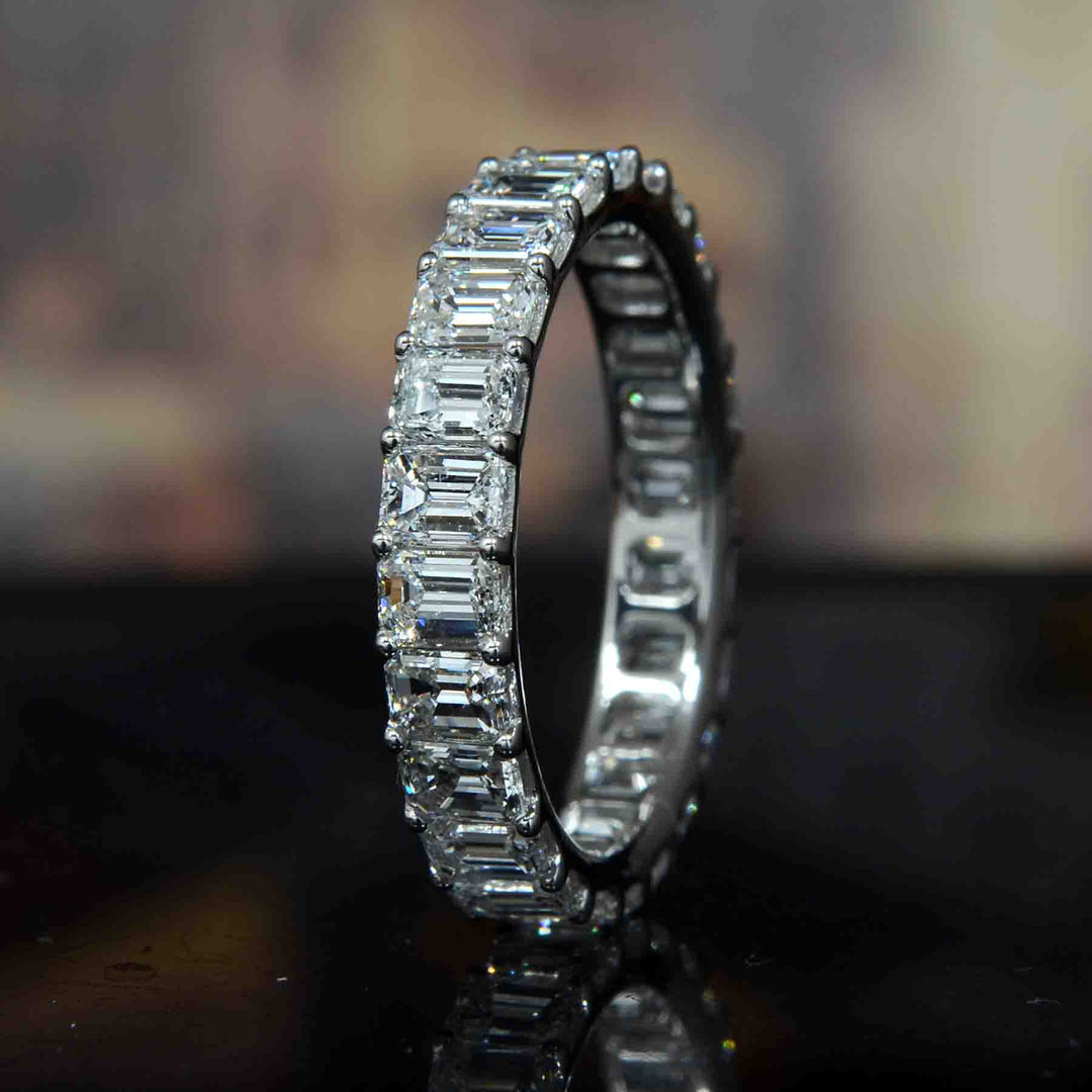 Low Profile Emerald Cut Eternity Band F-G Color VS1 (2.50 Ctw)