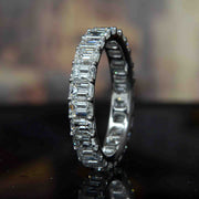 3.00 Ct Emerald Cut Eternity Band Low Profile Setting F-G Color VS1 Clarity